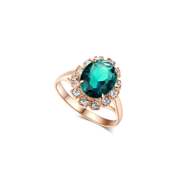 Classic Zircon Emerald Ring For Women