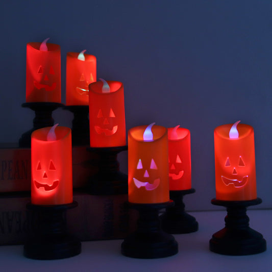 Halloween LED Pumpkin Candle – Tabletop Decor