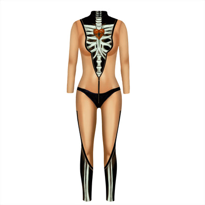 Women's Skeleton 3D Halloween Jumpsuit