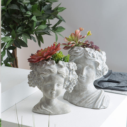 Nordic Style Garden Statue Flower Pot Decoration