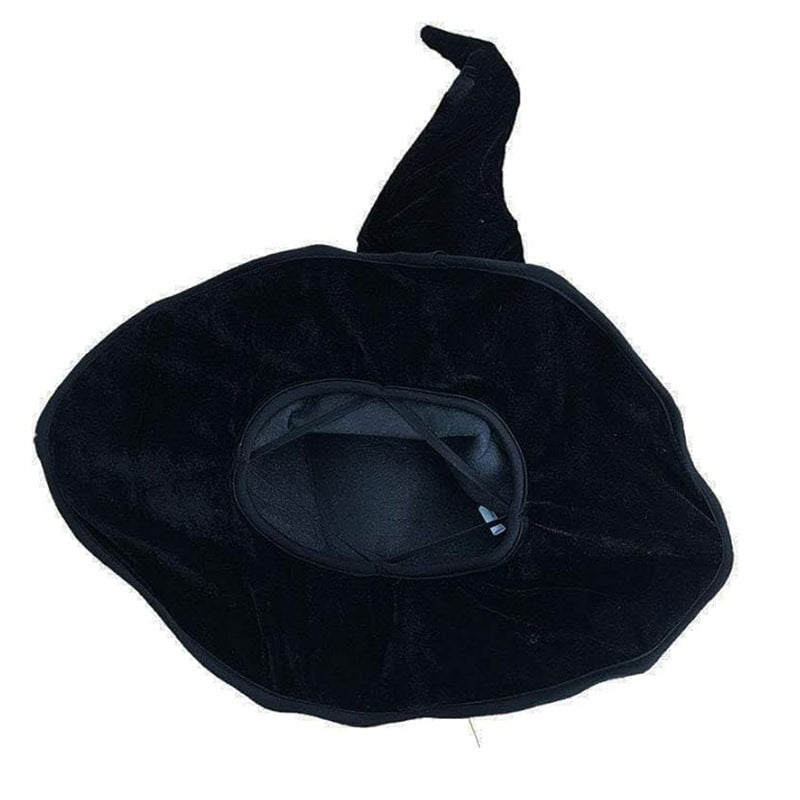 Black Flannel Witch Hat – Halloween Wizard Headdress