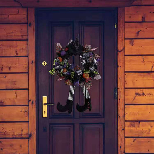 Halloween Witch Hat & Pumpkin Door Hanging Decoration