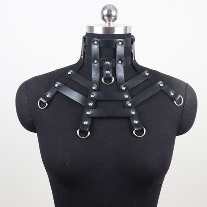 Halloween Spider Web Rivet Leather Collar