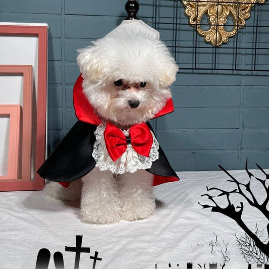 Pet Vampire Halloween Cloak – Red Costume