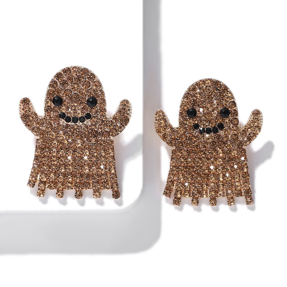 Rhinestone Geometric Halloween Earrings