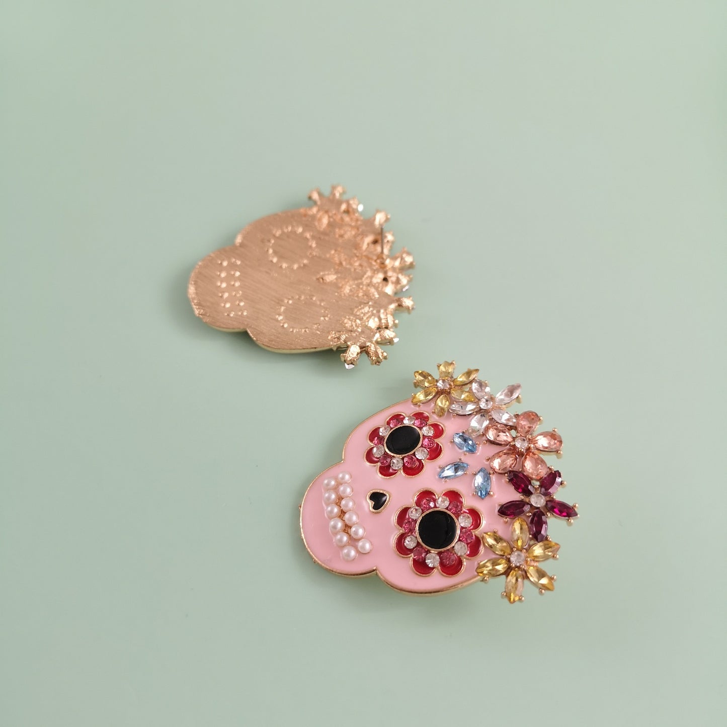 Rhinestone Geometric Halloween Earrings