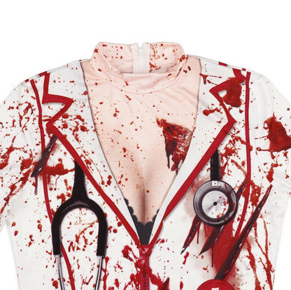 Halloween Nurse Slim Fit Long Sleeve Dress