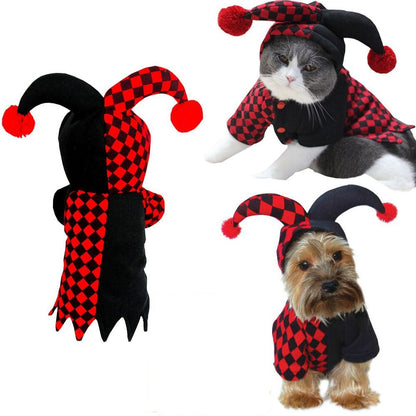 Funny Halloween Clown Costume for Dogs & Cats