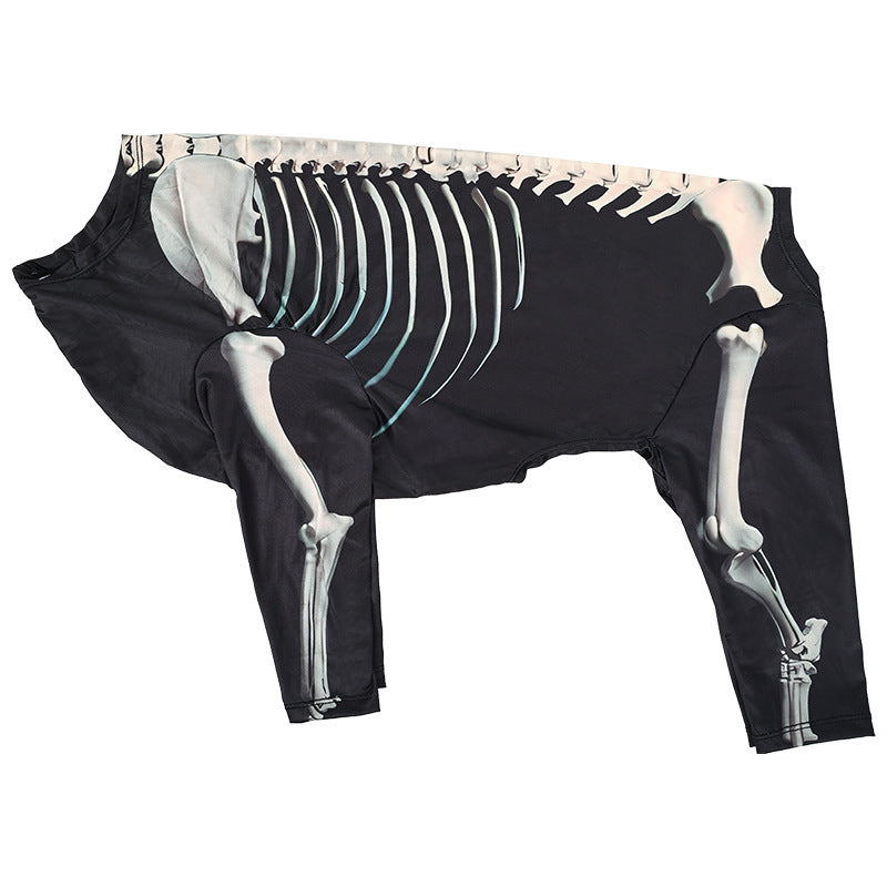 Halloween Skull Dog Costume – Black Pet Outfit