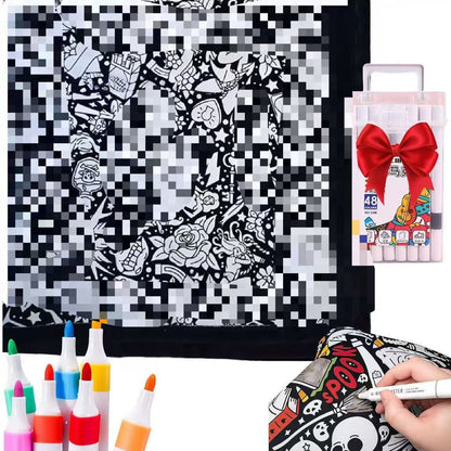 DIY Coloring Blanket with Markers Creative Color Your Own Throw Blanket