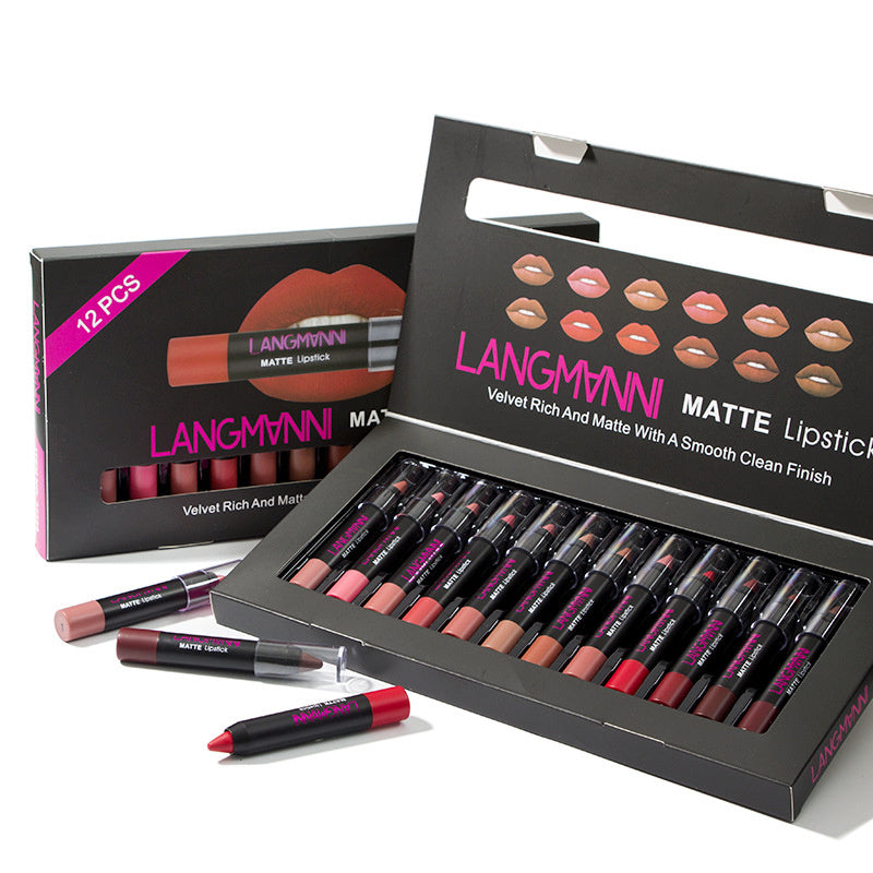 12-Piece Lipstick Set – Long-lasting, Hydrating & Intense Color Collection