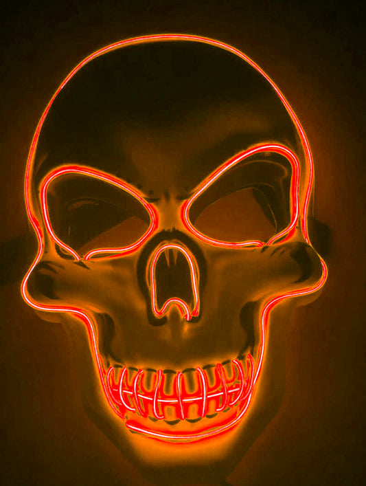 LED Glow Halloween Skeleton Mask – Scary Party Mask