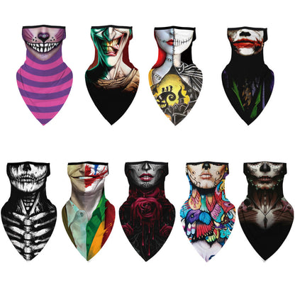 Halloween Clown Print Triangle Scarf – Unisex