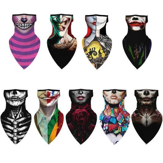 Halloween Clown Print Triangle Scarf – Unisex