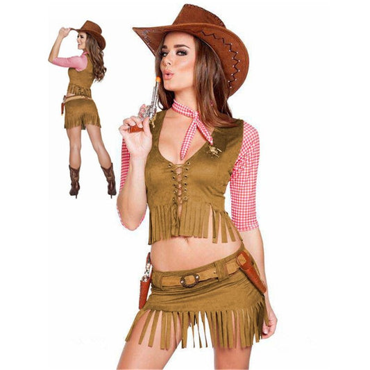 Women’s Cowboy Pirate Halloween Costume – Spandex Fit