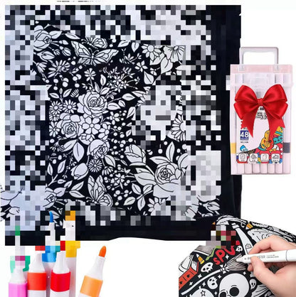 DIY Coloring Blanket with Markers Creative Color Your Own Throw Blanket