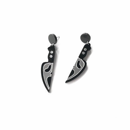 Personalized Halloween Stud Earrings – Skull & Star Design