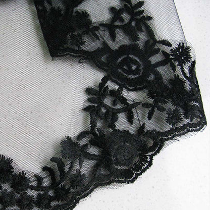 Halloween Black Lace Witch Veil – Elegant Costume Accessory