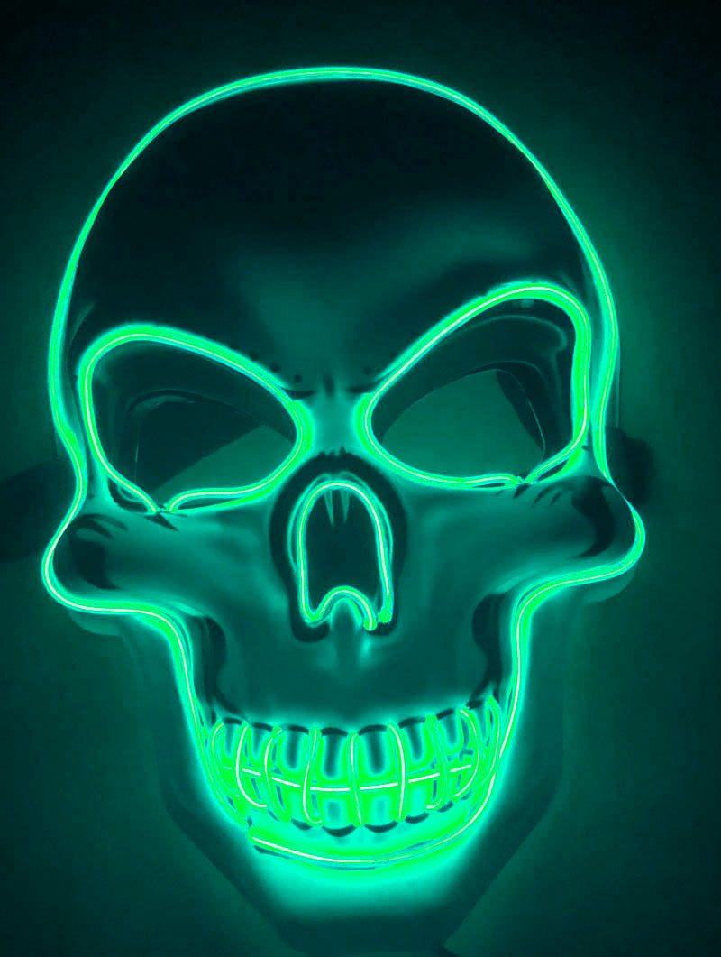 LED Glow Halloween Skeleton Mask – Scary Party Mask