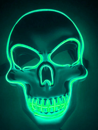 LED Glow Halloween Skeleton Mask – Scary Party Mask