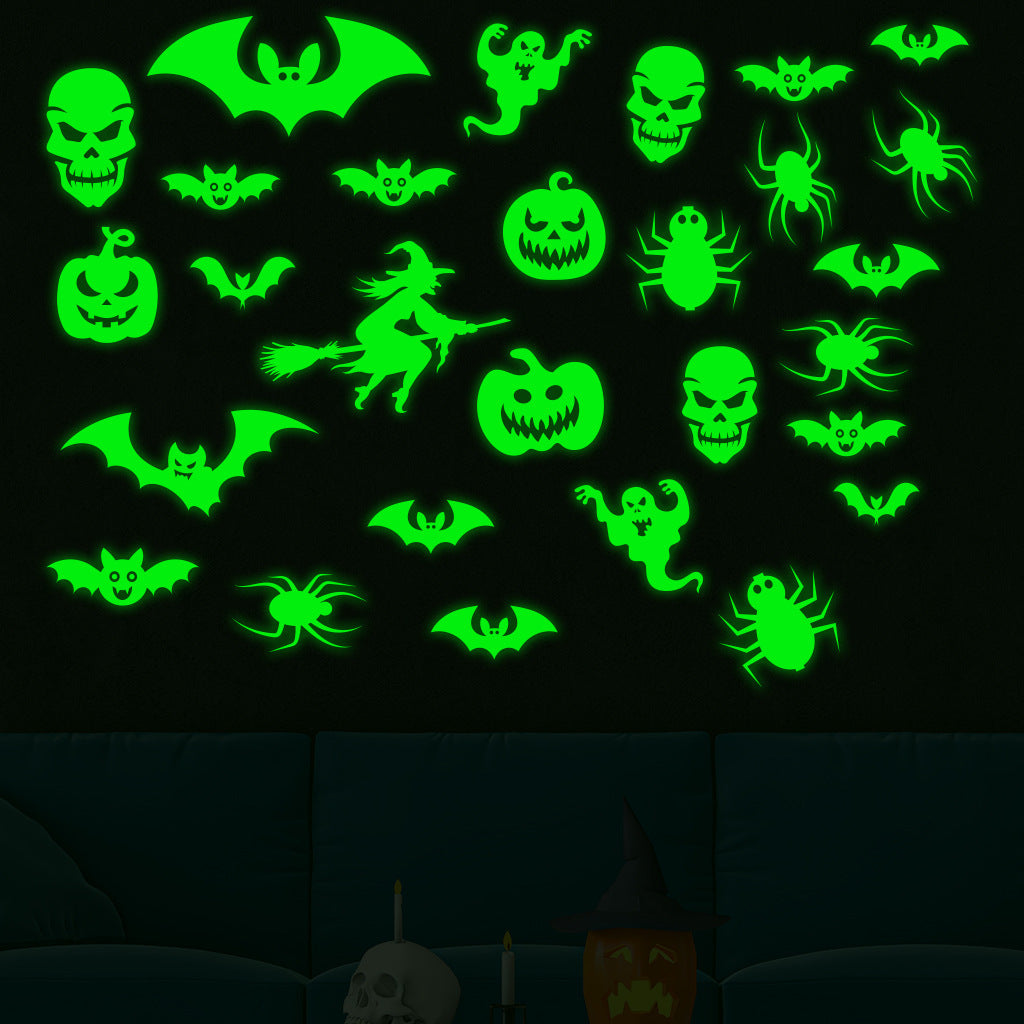 Halloween Green Fluorescent Wall Stickers – 4 Pack