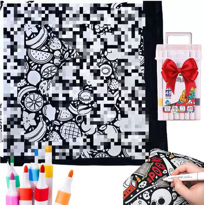 DIY Coloring Blanket with Markers Creative Color Your Own Throw Blanket