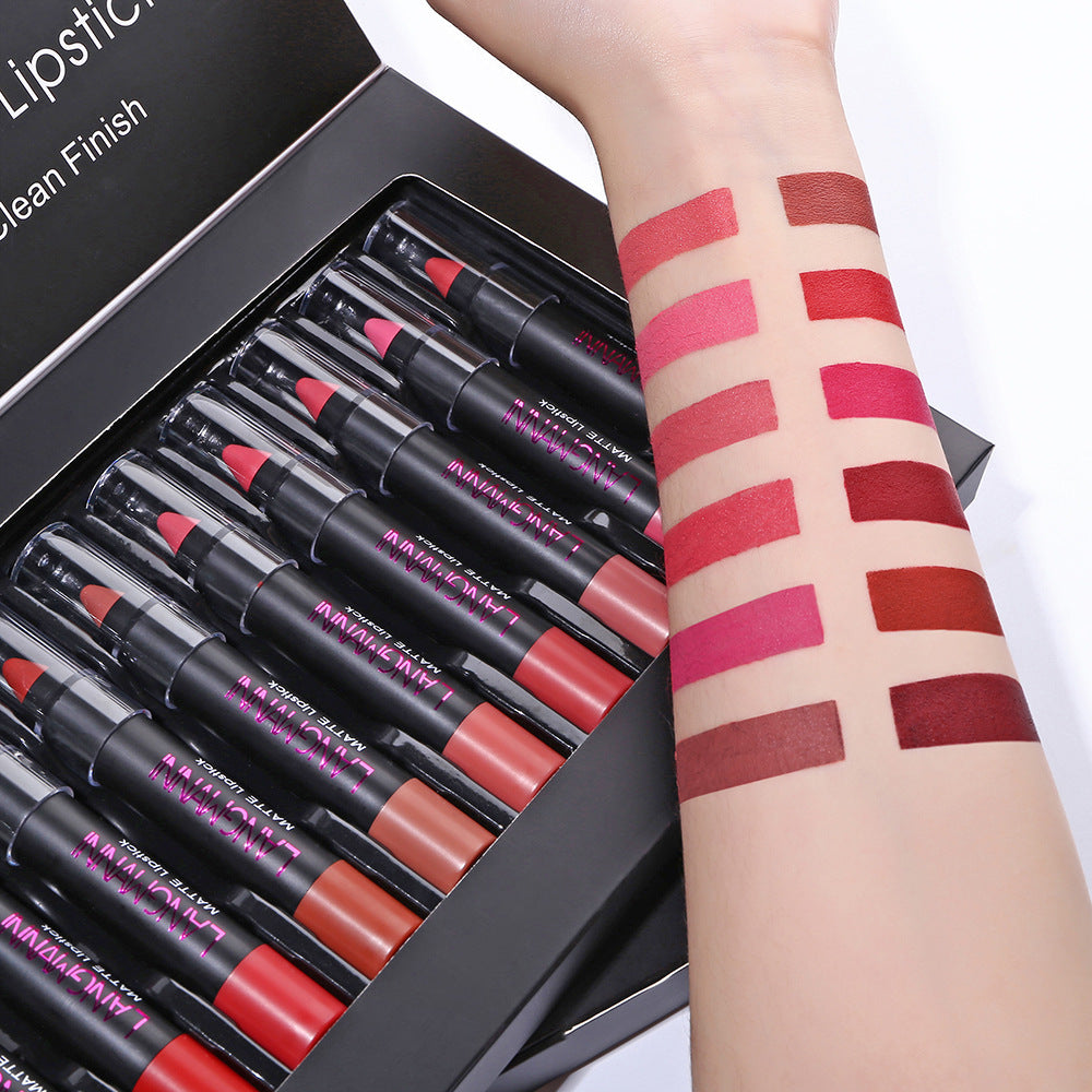12-Piece Lipstick Set – Long-lasting, Hydrating & Intense Color Collection