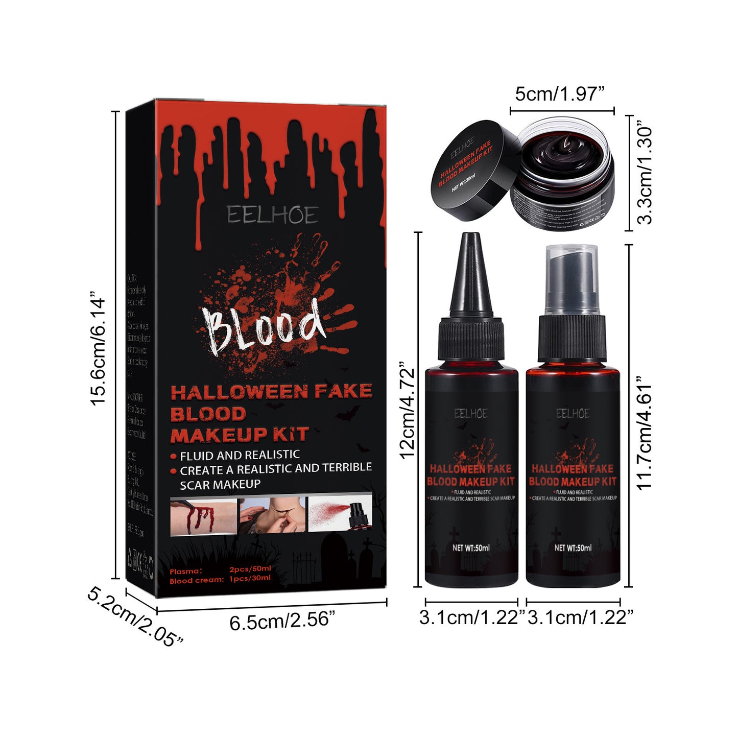Halloween Fake Blood Makeup Set – Realistic Effects