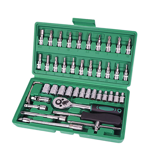 46-Piece Car Repair Socket & Wrench Tool Kit