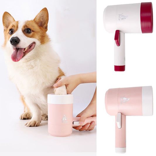 Dog paw cleaner cup with soft silicone combs for easy pet foot washing and quick cleaning