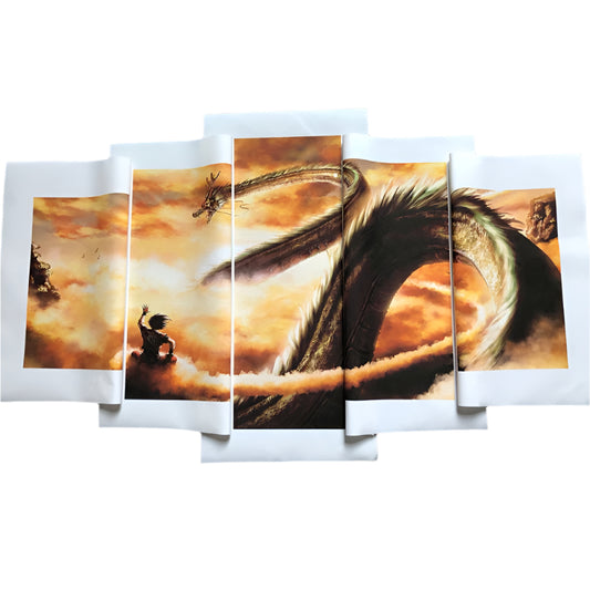 5-Piece Beach Coconut Tree Canvas Wall Art Set – Modern Abstract Home Decor