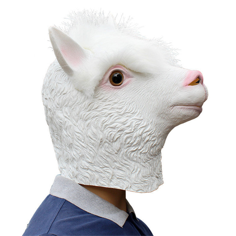 Halloween White Animal Latex Mask – Party Costume