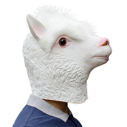 Halloween White Animal Latex Mask – Party Costume