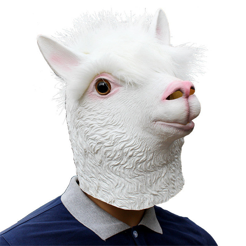 Halloween White Animal Latex Mask – Party Costume