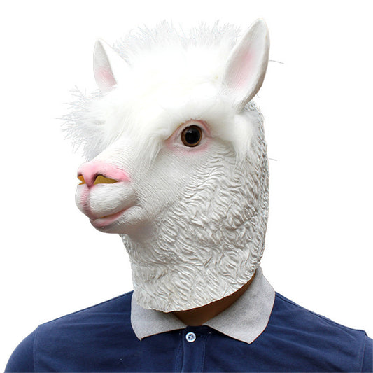 Halloween White Animal Latex Mask – Party Costume