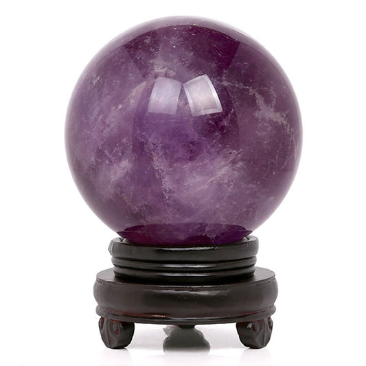 Polished Amethyst Crystal Ball Ornament