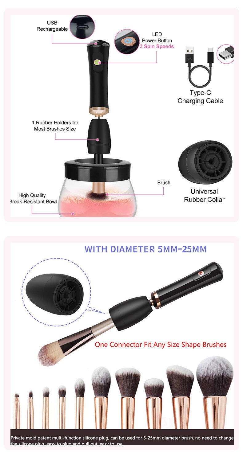 Electric Makeup Brush Cleaner – Portable Scrubber