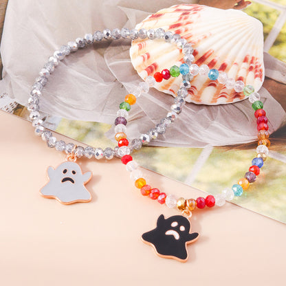 Halloween Ghost Beaded Bracelet Set – Couple Style