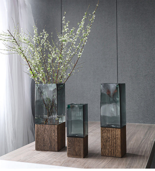 Modern Transparent Glass Vase – Flower Arrangement