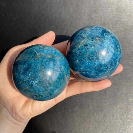 Natural Blue Apatite Crystal Ball – Rough Gemstone
