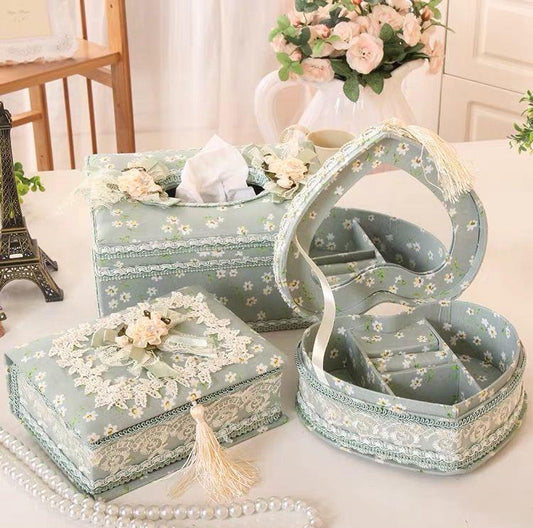 Ceramic Jewelry & Tissue Storage Box – Stylish Colors