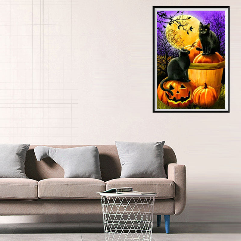 Spooky Halloween Pumpkin Skull 5D Diamond Painting
