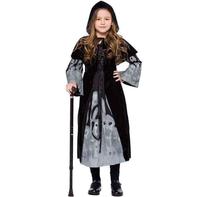 Halloween Kids Skeleton Ghost Costume