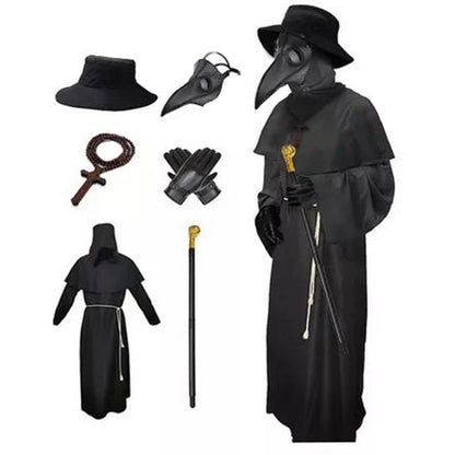 Halloween Plague Doctor Costume with Beak Mask