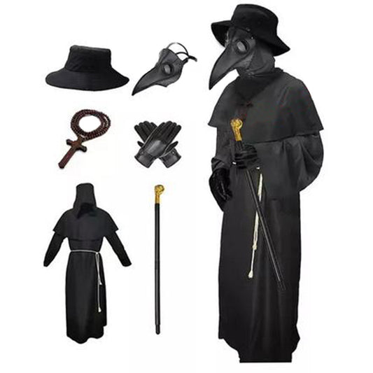 Halloween Plague Doctor Costume with Beak Mask
