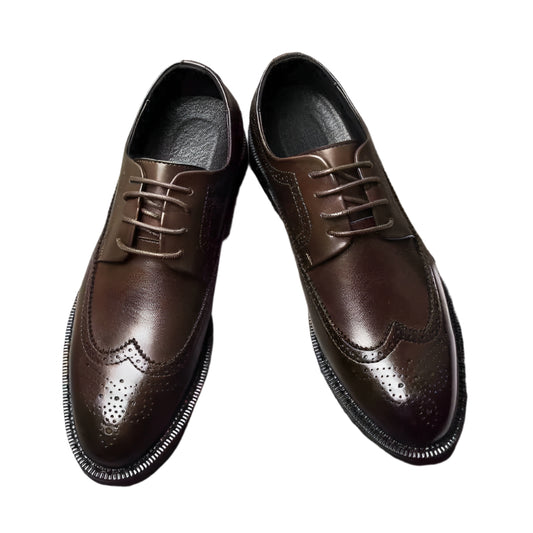 British Brock fashion casual business shoes in black brown with super fiber upper and rubber sole.
