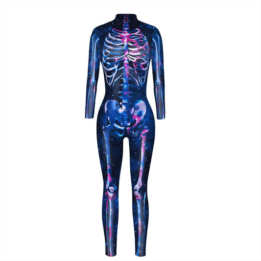 Women's Skeleton 3D Halloween Jumpsuit