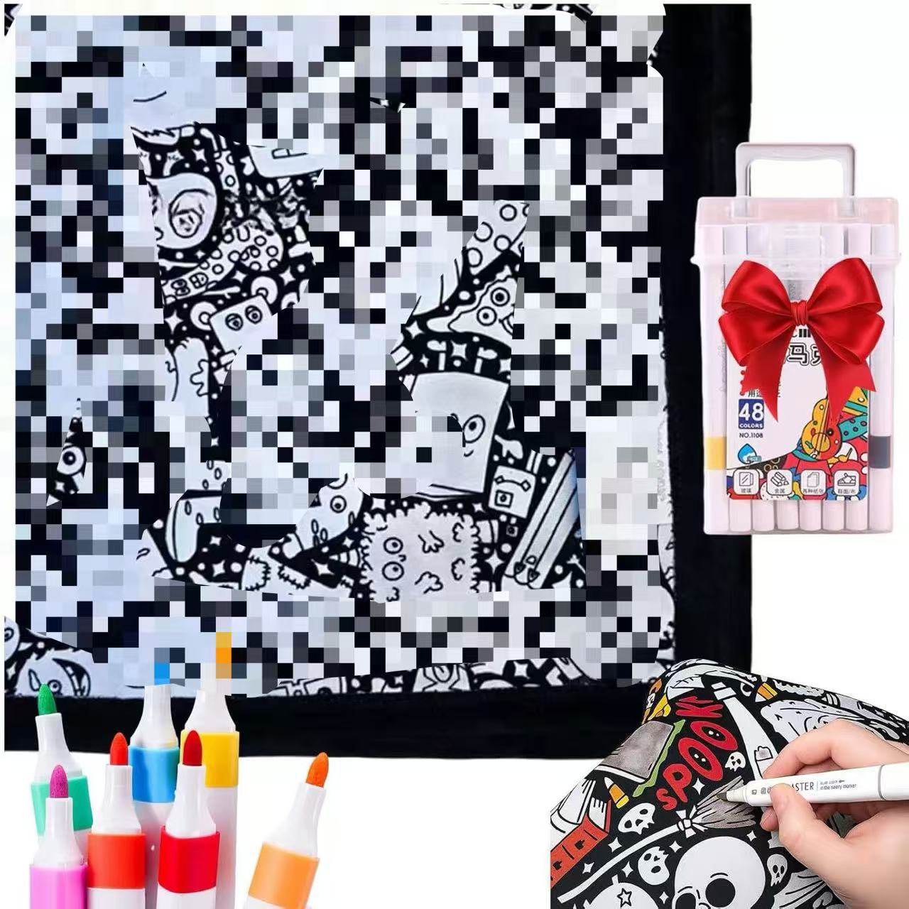 DIY Coloring Blanket with Markers Creative Color Your Own Throw Blanket