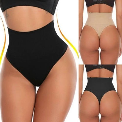 Women slimming thong shapewear with high waist and tummy control for smooth silhouette