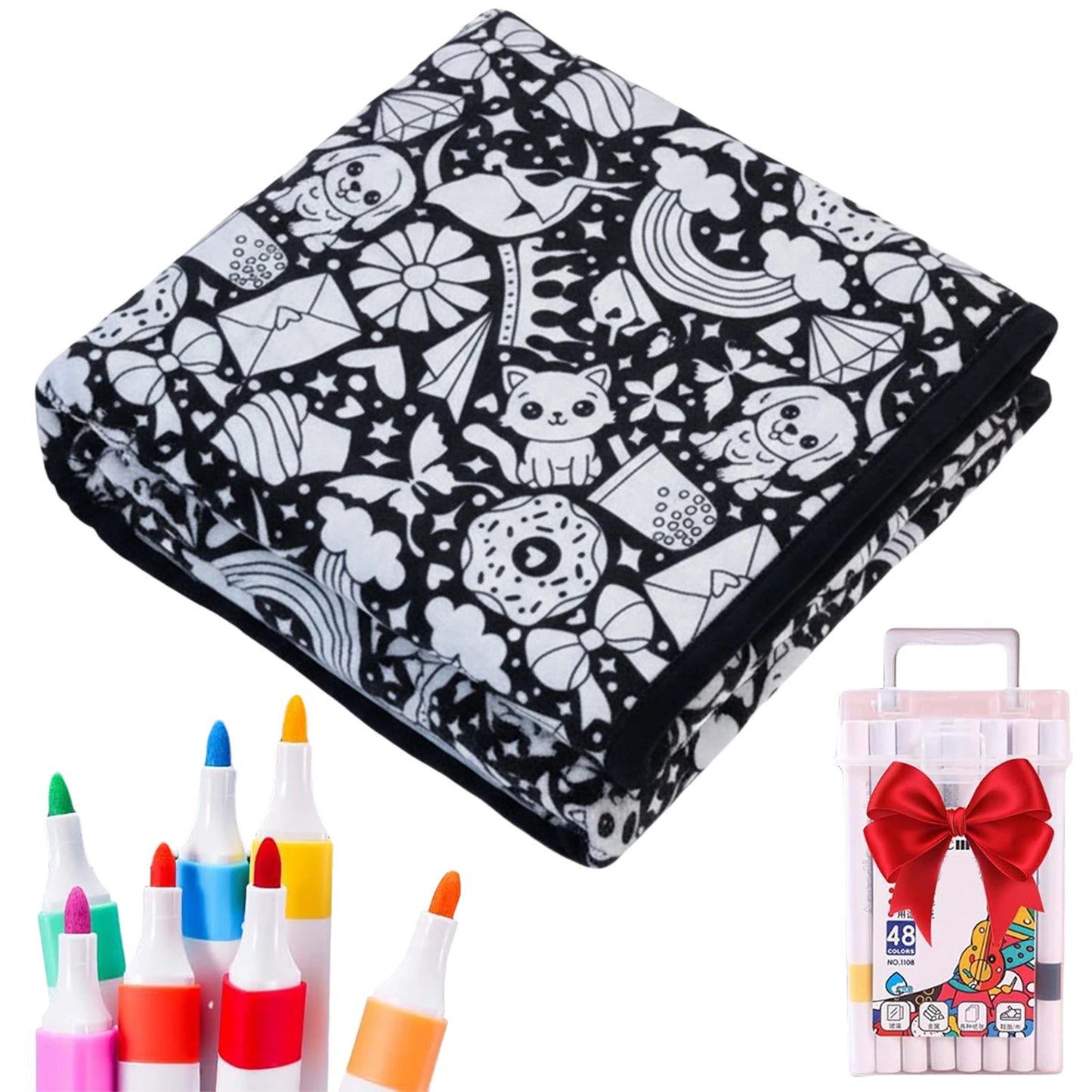 DIY Coloring Blanket with Markers Creative Color Your Own Throw Blanket
